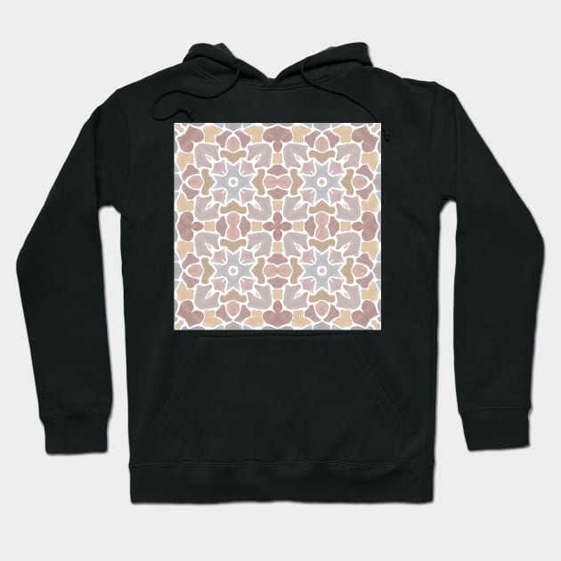 Floral Mauve, Grey, and Terra Cotta Tile | Spanish Inspired Hoodie by gloobella